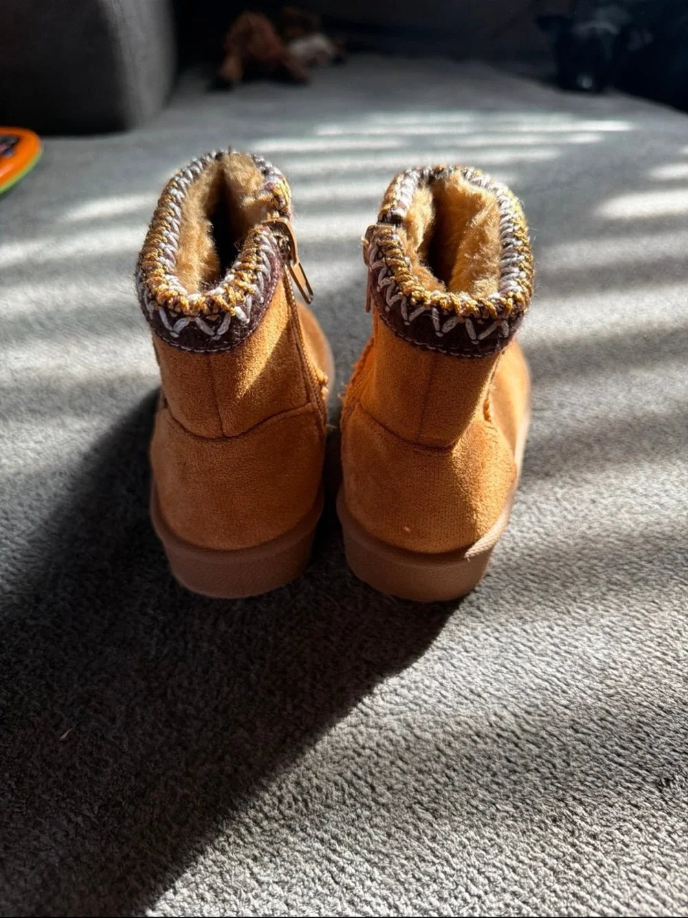 Cozy kids Short Winter Boots - Chestnut